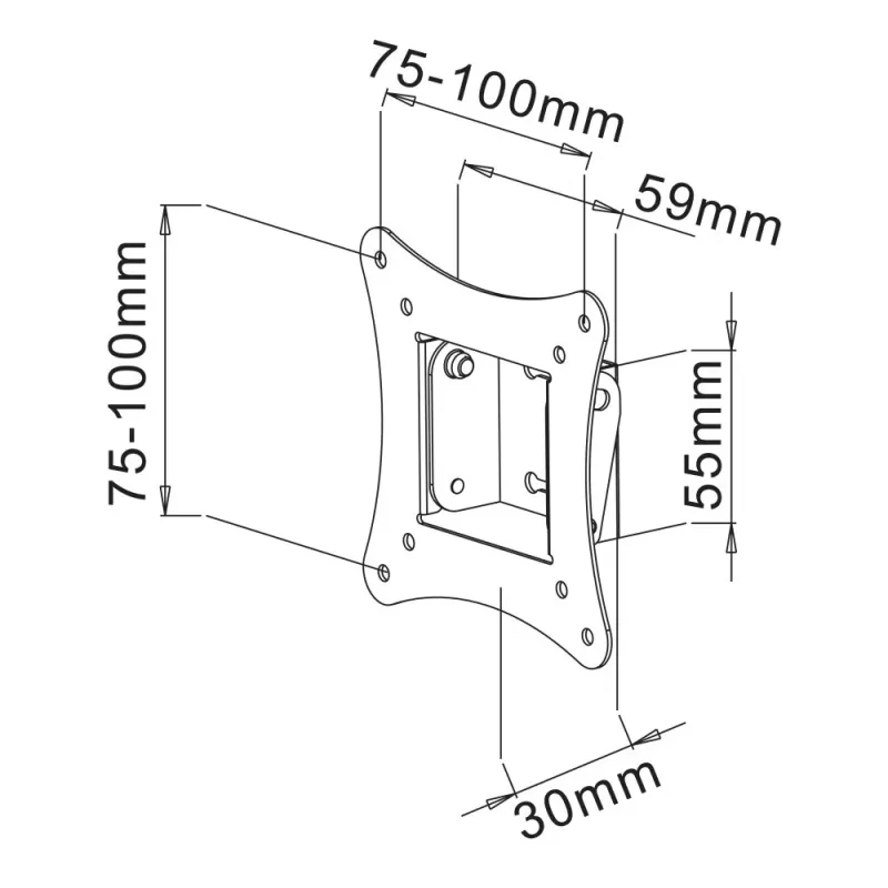 Techly ICA-LCD-900 76,2 cm (30 Zoll) Schwarz