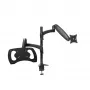Schreibtischhalterung TRUST Mara Dual-Arm-Monitorständer für 2 Displays bis 32 Zoll – Gasdruckfeder, VESA 75x75–100x100, max. 16 kg, Klemme, schwarz