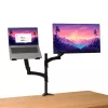 Schreibtischhalterung TRUST Mara Dual-Arm-Monitorständer für 2 Displays bis 32 Zoll – Gasdruckfeder, VESA 75x75–100x100, max. 16 kg, Klemme, schwarz