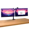 Schreibtischhalterung TRUST Mara Dual-Arm-Monitorständer für 2 Displays bis 32 Zoll – Gasdruckfeder, VESA 75x75–100x100, max. 16 kg, Klemme, schwarz