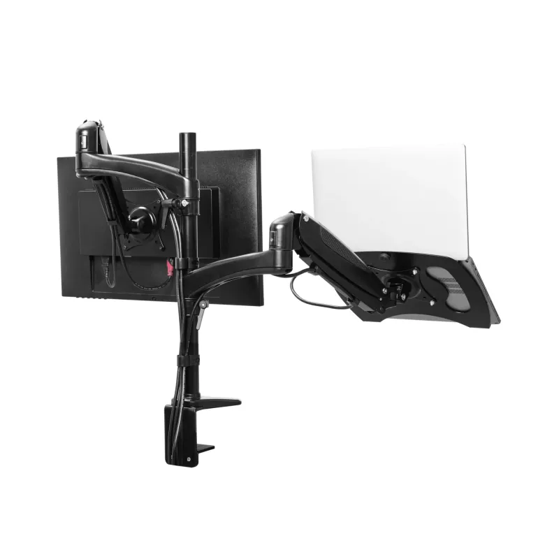 Schreibtischhalterung TRUST Mara Dual-Arm-Monitorständer für 2 Displays bis 32 Zoll – Gasdruckfeder, VESA 75x75–100x100, max. 16 kg, Klemme, schwarz