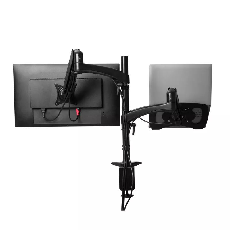 Schreibtischhalterung TRUST Mara Dual-Arm-Monitorständer für 2 Displays bis 32 Zoll – Gasdruckfeder, VESA 75x75–100x100, max. 16 kg, Klemme, schwarz