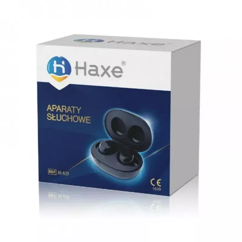 Haxe Hörverstärker JH-A39 In-Ear, wiederaufladbar, 35 dB Verstärkung, 400–4500 Hz, 6 Lautstärkestufen, Ladeetui