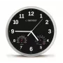 Wanduhr ESPERANZA EHC016K Lyon Schwarz, 25 cm Durchmesser, leises Uhrwerk, Glasabdeckung, Kunststoffrahmen