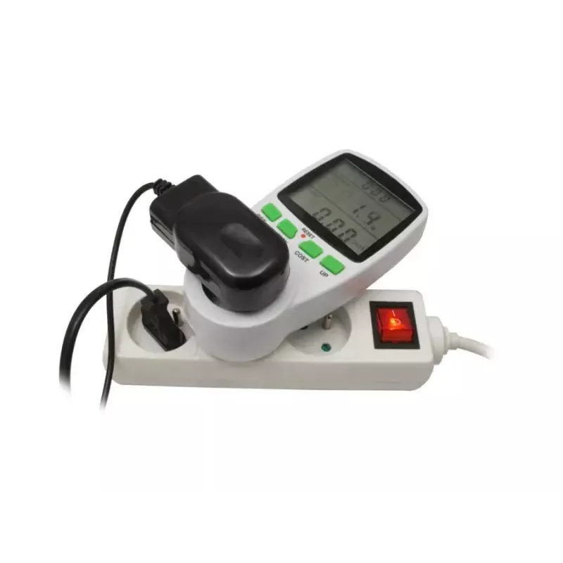 Wattmeter GreenBlue GB202 Leistungsmesser 0–9999 W, 3600 W max, 220–240 V, 16 A, LCD-Anzeige