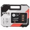 Analoges Manometer YATO YT-73022 0–20 bar, 75 mm Zifferblatt, Kohlenstoffstahl, 0,5 m Schlauch, 4 Messingadapter, Tragekoffer
