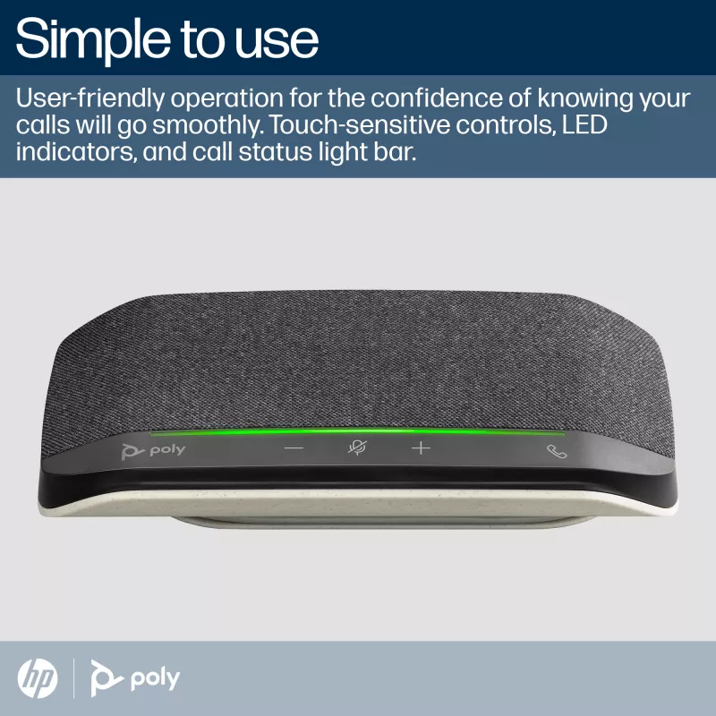 HP Poly Sync 10 Lautsprecher + USB-A-auf-USB-C-Kabel, PC, schwarz, 0,715 m, Windows 10, Windows 11, MacOS, 100–7800 Hz