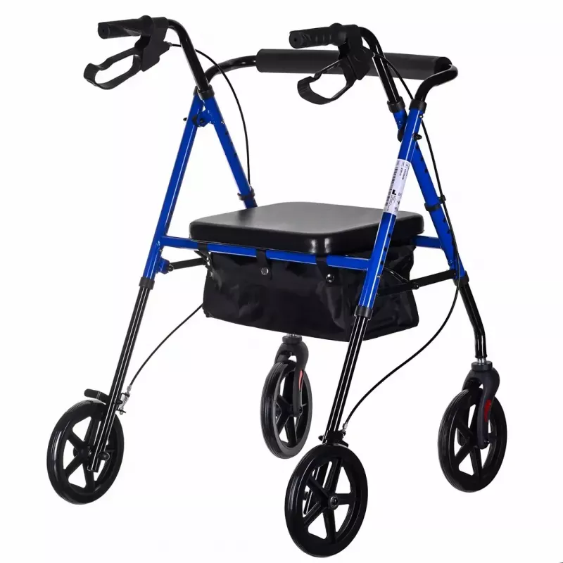 Rehabilitations-Rollator ActionMed CH100AM — leichter Aluminium-4-Rad-Rollator, höhenverstellbar 700–937 mm, Sitzfläche 35×32 cm, max. Belastung 136 kg, klappbar