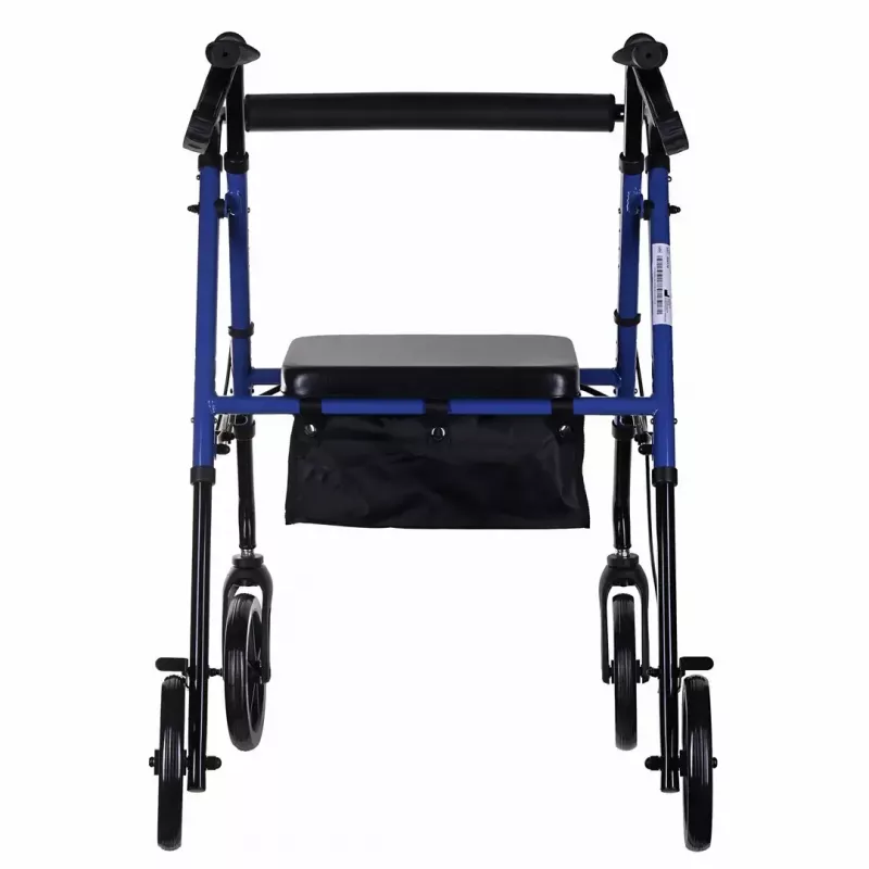 Rehabilitations-Rollator ActionMed CH100AM — leichter Aluminium-4-Rad-Rollator, höhenverstellbar 700–937 mm, Sitzfläche 35×32 cm, max. Belastung 136 kg, klappbar