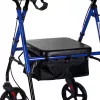 Rehabilitations-Rollator ActionMed CH100AM — leichter Aluminium-4-Rad-Rollator, höhenverstellbar 700–937 mm, Sitzfläche 35×32 cm, max. Belastung 136 kg, klappbar
