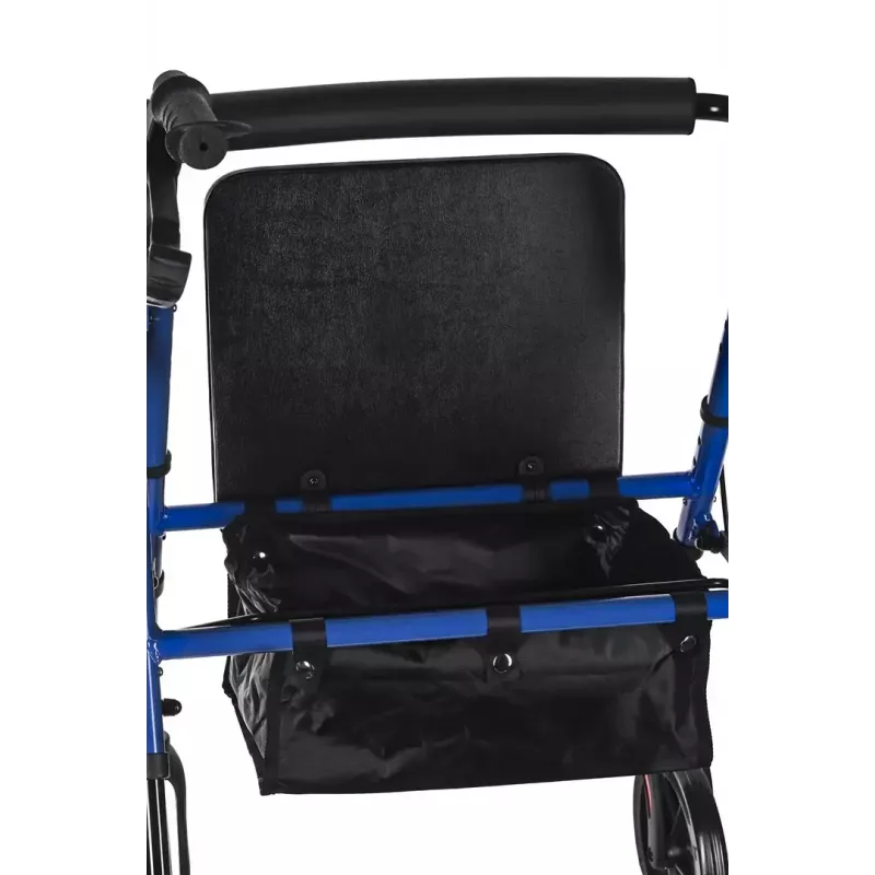 Rehabilitations-Rollator ActionMed CH100AM — leichter Aluminium-4-Rad-Rollator, höhenverstellbar 700–937 mm, Sitzfläche 35×32 cm, max. Belastung 136 kg, klappbar