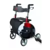 Vierrädrige Aluminium-Gehhilfe ANTAR AT51006, faltbar, höhenverstellbar, 20 cm Räder, max. Belastung 136 kg, Sitz 25×46 cm, Gewicht 7,35 kg
