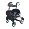Vierrädrige Aluminium-Gehhilfe ANTAR AT51006, faltbar, höhenverstellbar, 20 cm Räder, max. Belastung 136 kg, Sitz 25×46 cm, Gewicht 7,35 kg