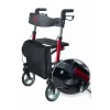 Vierrädrige Aluminium-Gehhilfe ANTAR AT51006, faltbar, höhenverstellbar, 20 cm Räder, max. Belastung 136 kg, Sitz 25×46 cm, Gewicht 7,35 kg