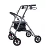 MDH PPC035 Gehwagen / Rollator mit Sitz und Korb, Aluminium, faltbar, max. Belastung 136 kg