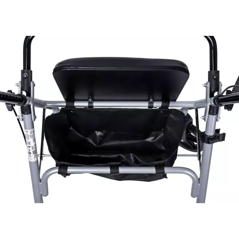 MDH PPC035 Gehwagen / Rollator mit Sitz und Korb, Aluminium, faltbar, max. Belastung 136 kg