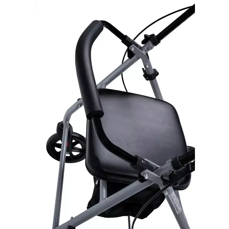 MDH PPC035 Gehwagen / Rollator mit Sitz und Korb, Aluminium, faltbar, max. Belastung 136 kg