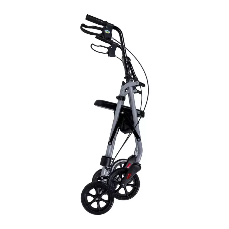 MDH PPC035 Gehwagen / Rollator mit Sitz und Korb, Aluminium, faltbar, max. Belastung 136 kg