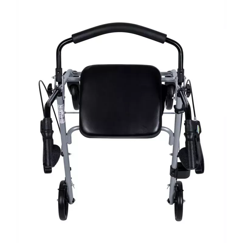 MDH PPC035 Gehwagen / Rollator mit Sitz und Korb, Aluminium, faltbar, max. Belastung 136 kg