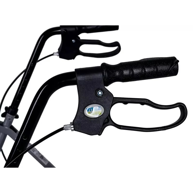 MDH PPC035 Gehwagen / Rollator mit Sitz und Korb, Aluminium, faltbar, max. Belastung 136 kg