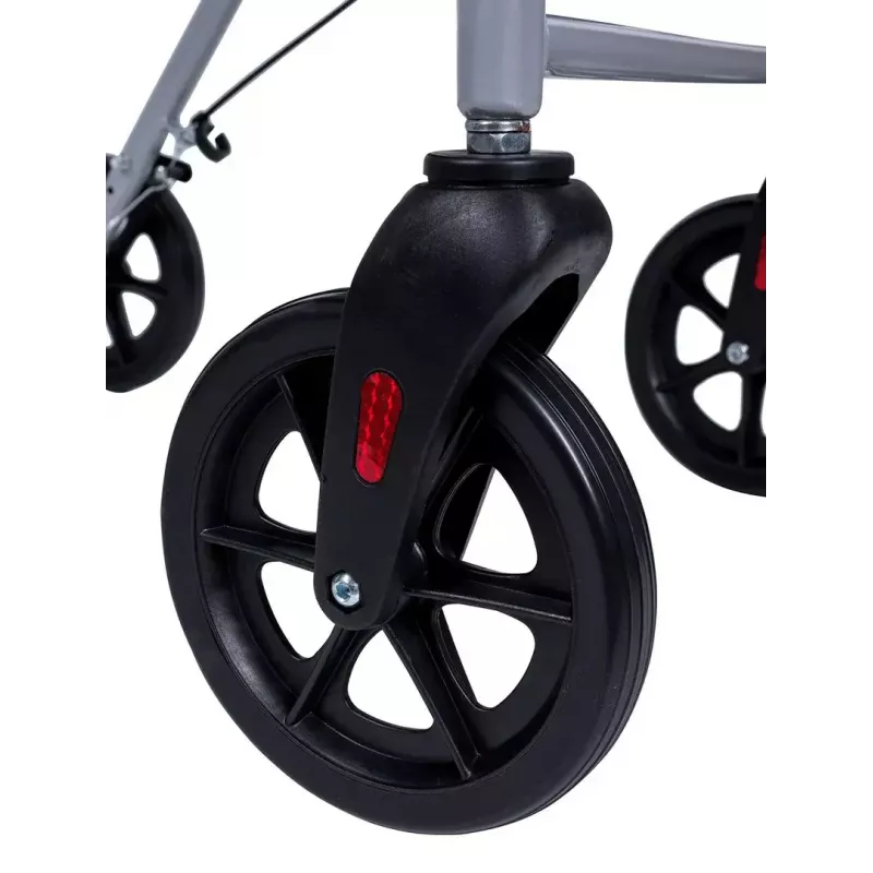 MDH PPC035 Gehwagen / Rollator mit Sitz und Korb, Aluminium, faltbar, max. Belastung 136 kg