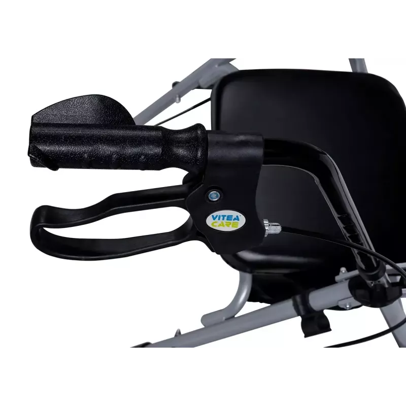 MDH PPC035 Gehwagen / Rollator mit Sitz und Korb, Aluminium, faltbar, max. Belastung 136 kg