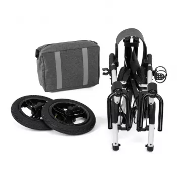 Geländegängiger Vierrad-Rollator TIMAGO RANGER, Aluminium, höhenverstellbar 89,5–102,5 cm, Belastbarkeit 136 kg, faltbar