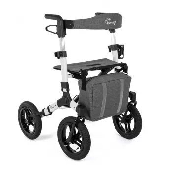 Geländegängiger Vierrad-Rollator TIMAGO RANGER, Aluminium, höhenverstellbar 89,5–102,5 cm, Belastbarkeit 136 kg, faltbar