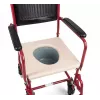 Toilettenrollstuhl TIMAGO FS 692 faltbar leicht mit Toilettensitz, Stahlrahmen, 4 Räder, 100 kg Kapazität