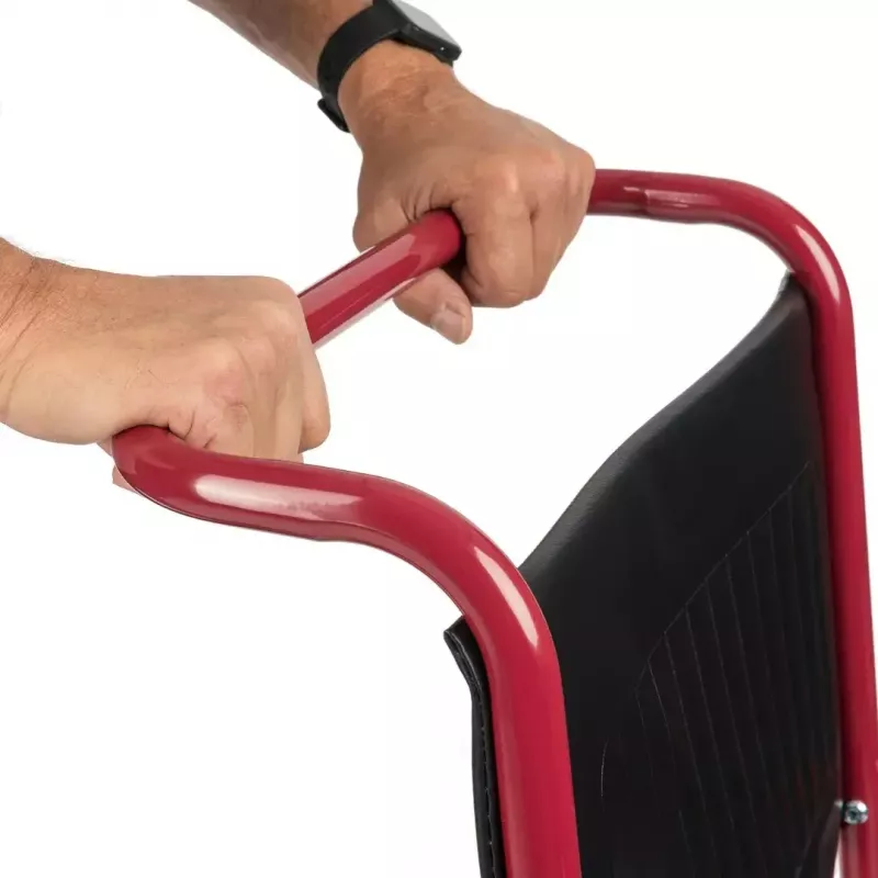 Toilettenrollstuhl TIMAGO FS 692 faltbar leicht mit Toilettensitz, Stahlrahmen, 4 Räder, 100 kg Kapazität