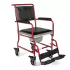 Toilettenrollstuhl TIMAGO FS 692 faltbar leicht mit Toilettensitz, Stahlrahmen, 4 Räder, 100 kg Kapazität