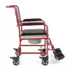 Toilettenrollstuhl TIMAGO FS 692 faltbar leicht mit Toilettensitz, Stahlrahmen, 4 Räder, 100 kg Kapazität
