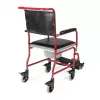 Toilettenrollstuhl TIMAGO FS 692 faltbar leicht mit Toilettensitz, Stahlrahmen, 4 Räder, 100 kg Kapazität