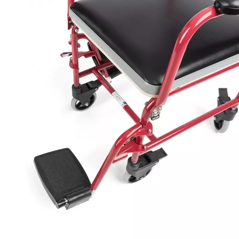 Toilettenrollstuhl TIMAGO FS 692 faltbar leicht mit Toilettensitz, Stahlrahmen, 4 Räder, 100 kg Kapazität
