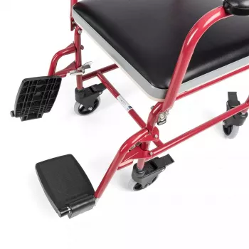 Toilettenrollstuhl TIMAGO FS 692 faltbar leicht mit Toilettensitz, Stahlrahmen, 4 Räder, 100 kg Kapazität