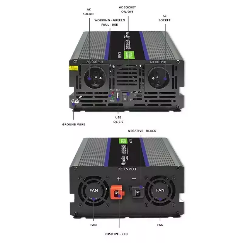 Wechselrichter QOLTEC Monolith 6000 MS 12V auf 230V 6000W