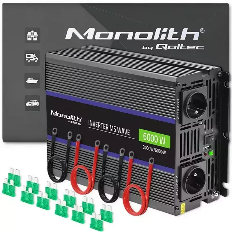 Wechselrichter QOLTEC Monolith 6000 MS 12V auf 230V 6000W