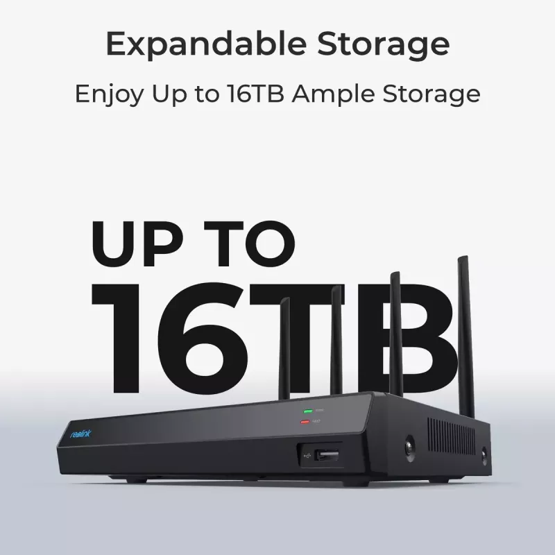 Reolink NVS12W 12-Kanal Wi-Fi 6 NVR 16MP Unterstützung 2TB HDD