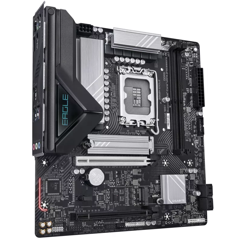 GIGABYTE B860M EAGLE Mainboard - Intel Core Ultra Series CPUs, 6+1+2+1 Phasen VRM, bis zu 9066 MHz DDR5, 1x PCIe 5.0 + 1x PCIe 4.0 M.2, 2,5 GbE LAN, USB 3.2 Gen 1