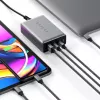 Mobiles Ladegerät Satechi ST-TC100GM-EU, 100 W, 2× USB-C, AC-Eingang 100–240 V, grau