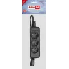 Stromverlängerungskabel ActiveJet COMBO-IEC-3G/1.5M — 3-adriges IEC-Kabel, 1,5 m, 3 AC-Steckdosen, 230 V/50 Hz, 10 A, schwarz