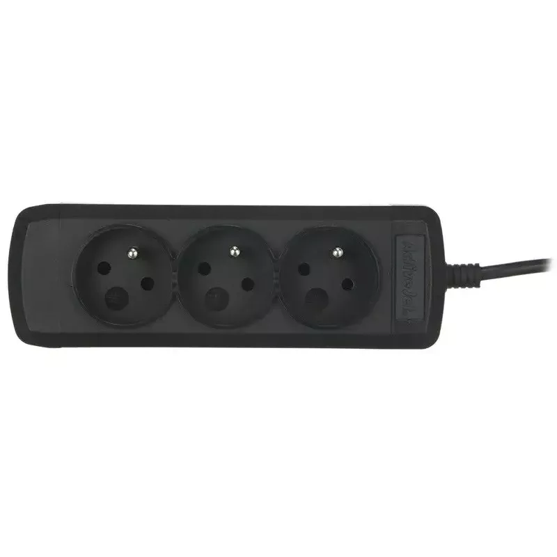 Stromverlängerungskabel ActiveJet COMBO-IEC-3G/1.5M — 3-adriges IEC-Kabel, 1,5 m, 3 AC-Steckdosen, 230 V/50 Hz, 10 A, schwarz