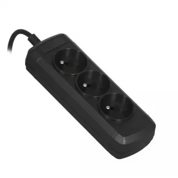 Stromverlängerungskabel ActiveJet COMBO-IEC-3G/1.5M — 3-adriges IEC-Kabel, 1,5 m, 3 AC-Steckdosen, 230 V/50 Hz, 10 A, schwarz