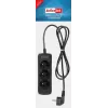 Steckdosenleiste ActiveJet 3GNU-1.5M-C — 3 Steckdosen, 1,5 m Kabel, 230 V, 10 A, schwarz