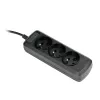 Steckdosenleiste ActiveJet 3GNU-1.5M-C — 3 Steckdosen, 1,5 m Kabel, 230 V, 10 A, schwarz