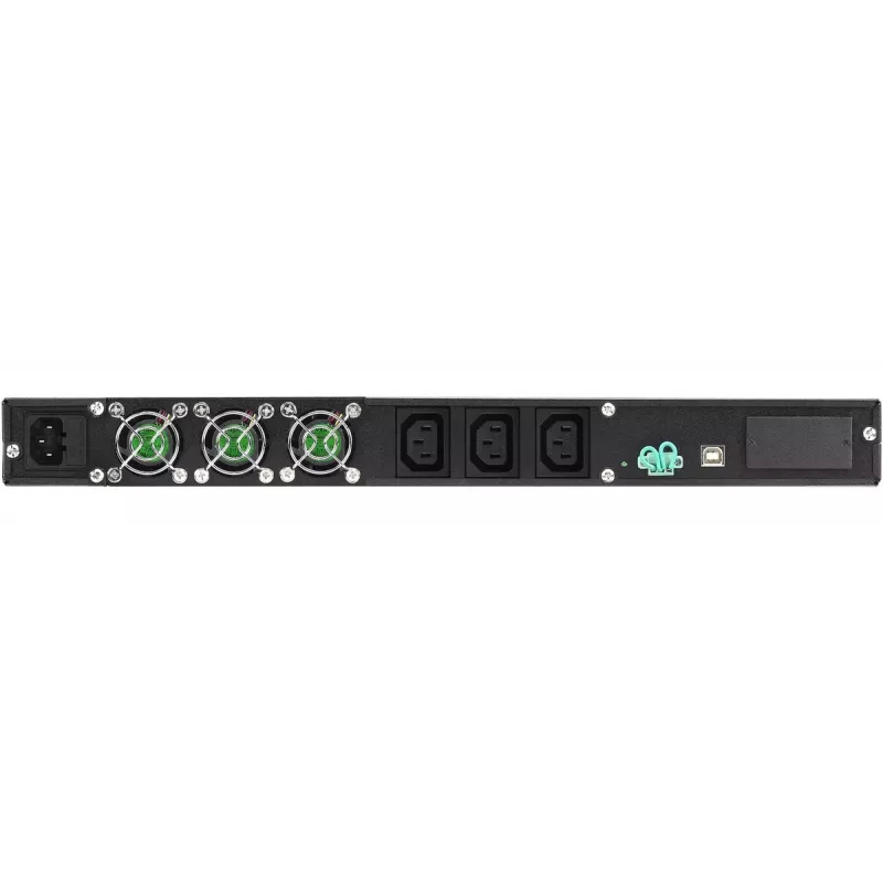 Rackmount-USV PowerWalker VFI 1000R/1U — Online-Doppelwandlung, 1 kVA (800 W), 3× C13-Ausgänge, 1U, 12,6 kg