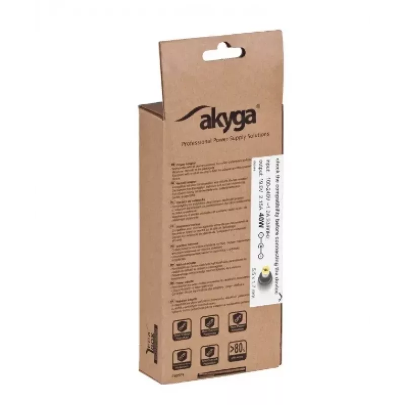Akyga AK-ND-47 Notebook-Netzteil für Acer, 40 W, 19 V / 2,15 A, 5,5 x 1,7 mm