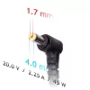 Akyga Netzteil AK-ND-50 für Laptops, 20 V 2,25 A 45 W, Anschluss 4,0×1,7 mm, 1,2 m Kabel, Schwarz