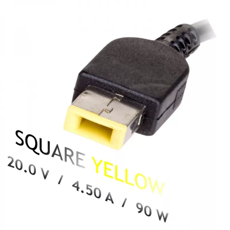 AKYGA Notebook-Netzteil – 20 V/4,5 A, 90 W Leistung und schlank Tip (auch bekannt als Square Gelb) Stecker
