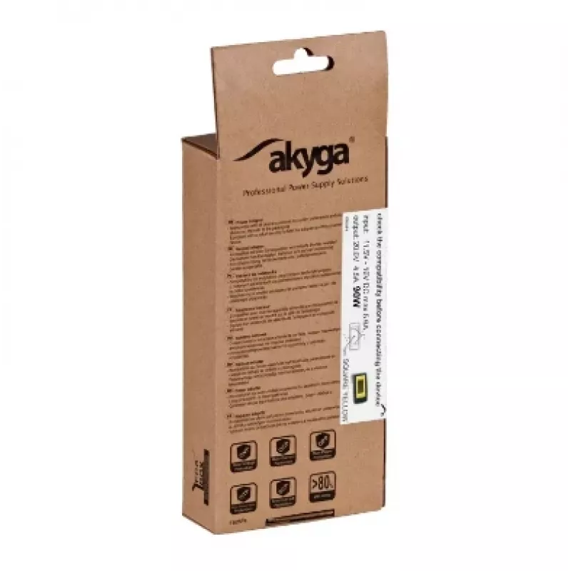 AKYGA Notebook-Netzteil – 20 V/4,5 A, 90 W Leistung und schlank Tip (auch bekannt als Square Gelb) Stecker